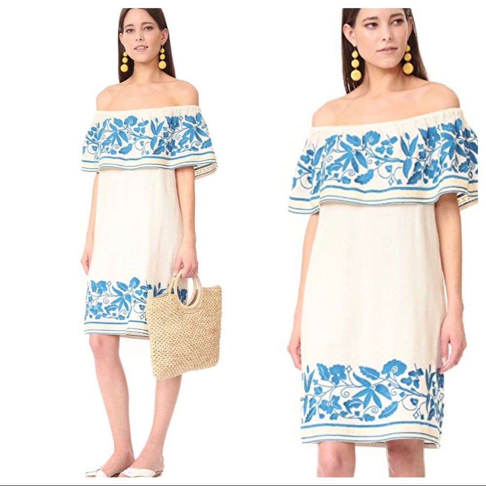 Scotch & Soda Embroidered Off the Shoulder Dress